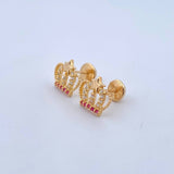 Topos Corona Estrella 1.55gr / 9mm Circones Blancos Fucsia Oro Amarillo 18K ©
