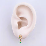 Topos Nota Musical 1.2gr / 1.5cm / Esmeraldas 20Pts Oro Amarillo 18K (Joya) ©