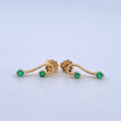 Topos Nota Musical 1.2gr / 1.5cm / Esmeraldas 20Pts Oro Amarillo 18K (Joya) ©