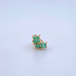 Cubic Frame Piercing 0.85gr / 8mm Emeralds 31Pts Lobster Claw 18K Yellow Gold (Jewel) ©