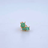 Cubic Frame Piercing 0.85gr / 8mm Emeralds 31Pts Lobster Claw 18K Yellow Gold (Jewel) ©