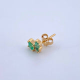 Cubic Frame Piercing 0.85gr / 8mm Emeralds 31Pts Lobster Claw 18K Yellow Gold (Jewel) ©