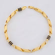 Bracelet Rustic Black Rubber 6 g / 8 1/4 in / 5 mm Yellow Gold 18K