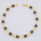 Bracelet Rustic Black Rubber 5.1 g / 8 1/2 in / 5.2 mm Yellow Gold 18K
