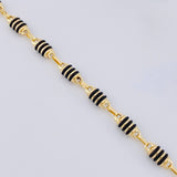 Bracelet Rustic Black Rubber 5.1 g / 8 1/2 in / 5.2 mm Yellow Gold 18K