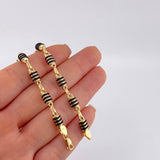 Bracelet Rustic Black Rubber 5.1 g / 8 1/2 in / 5.2 mm Yellow Gold 18K
