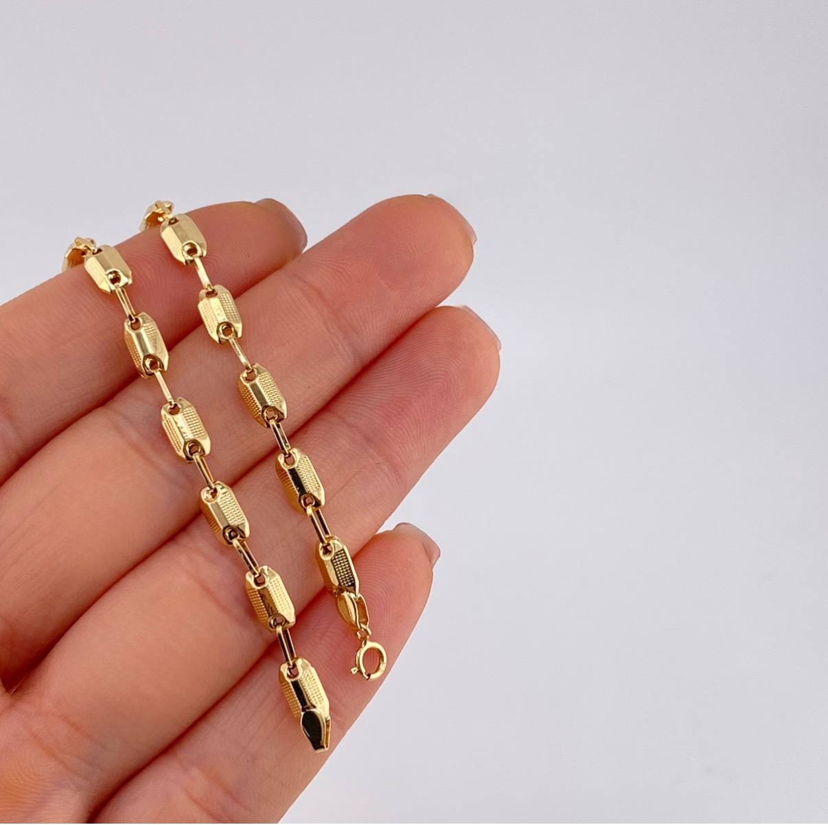 Tobillera Rustico Texturizados 4.4 g / 10 1/2 in / 4.2 mm Oro Amarillo 18K