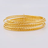 Pulso 7 Aros Diamantado 12.25 g / 8 in / 2.05 mm Oro Amarillo 18K
