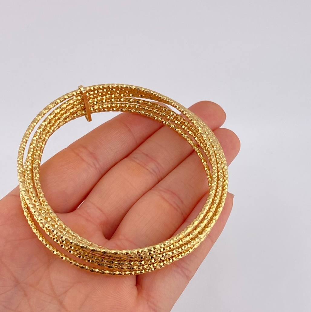 Pulso 7 Aros Diamantado 12.25 g / 8 in / 2.05 mm Oro Amarillo 18K