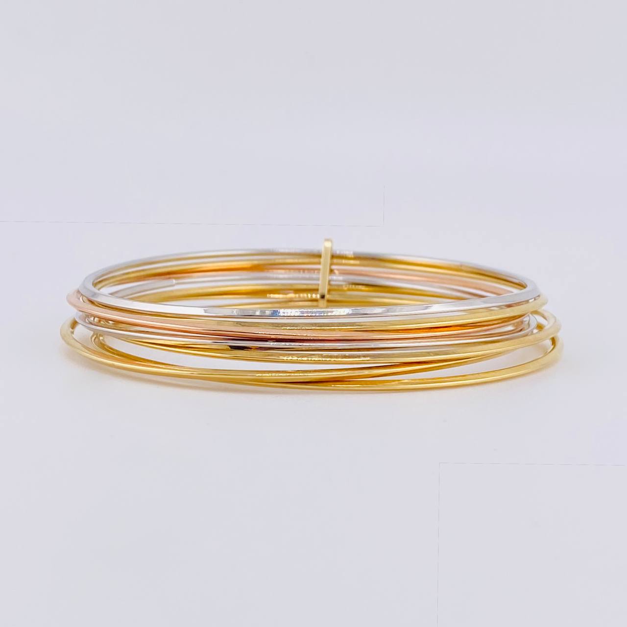 Bracelet 7 Rings 9.6 g / 8 in / 1.45 mm Three Golds 18K