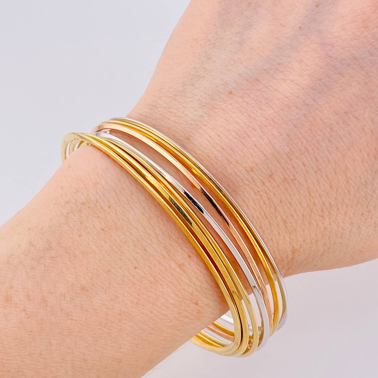 Bracelet 7 Rings 9.6 g / 8 in / 1.45 mm Three Golds 18K
