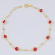 Bracelet Modulable Evil Eye 1.85 g / 7 1/2 in - 7 in / 2.5 mm Yellow Gold 18K