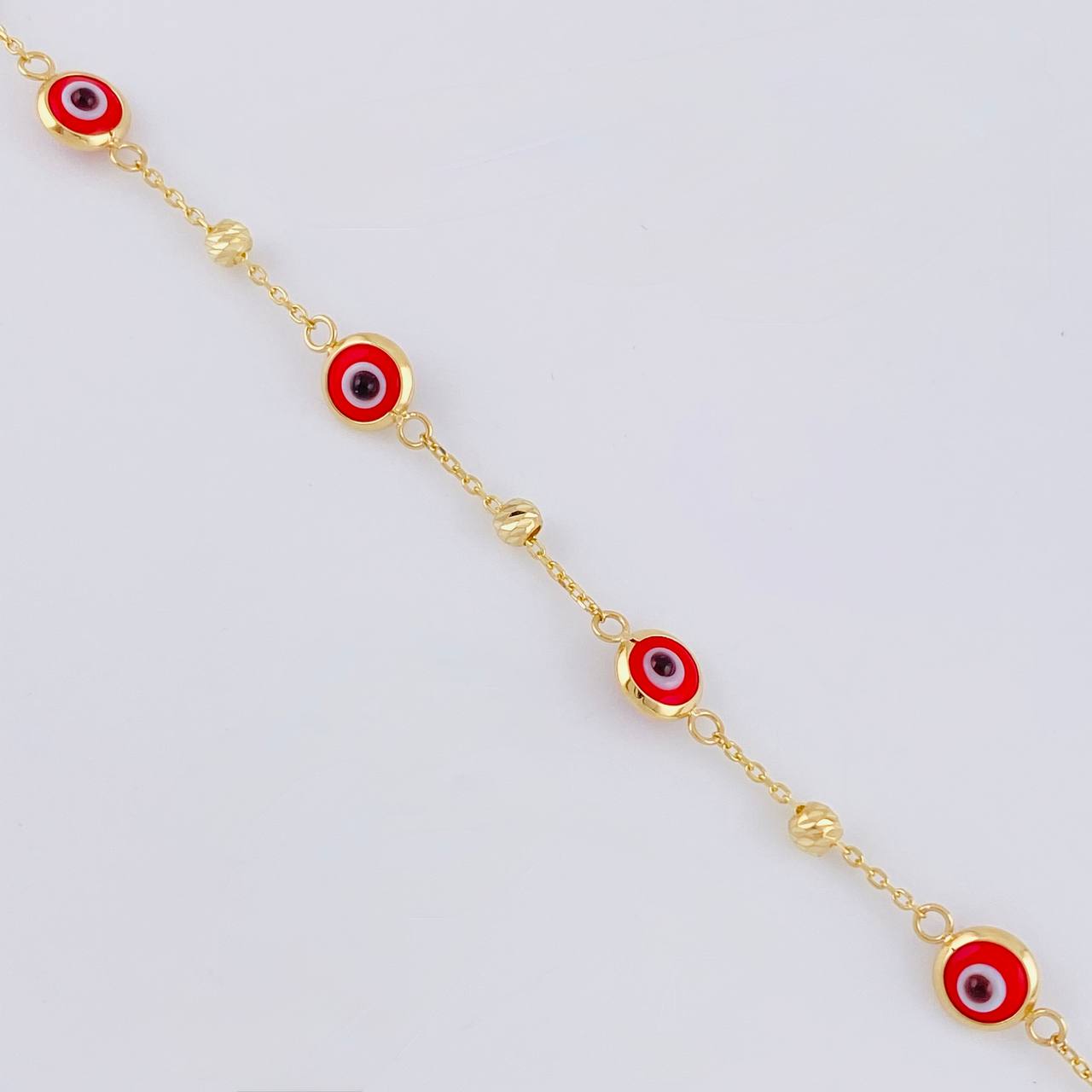 Bracelet Modulable Evil Eye 1.85 g / 7 1/2 in - 7 in / 2.5 mm Yellow Gold 18K