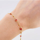 Bracelet Modulable Evil Eye 1.85 g / 7 1/2 in - 7 in / 2.5 mm Yellow Gold 18K