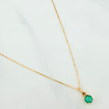 Set Cadena Veneciana + Dije Circulo Esmeralda 28Pts / 1.4 g / 17 3/4 in Oro Amarillo 18K