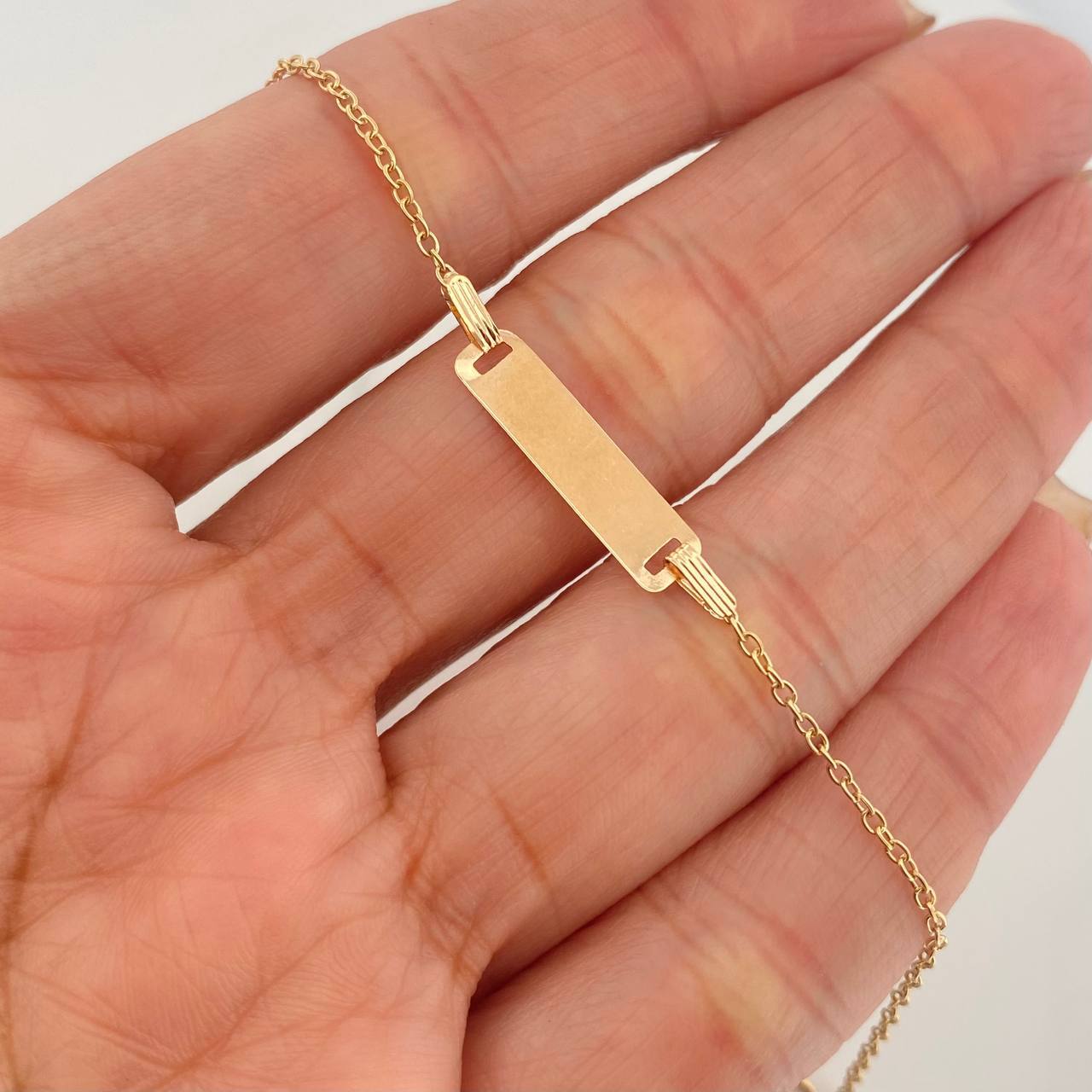 Bracelet Baby Classic Link Plate 0.9 g / 6 in-5 1/2 in / 1.3 mm Yellow Gold 18K