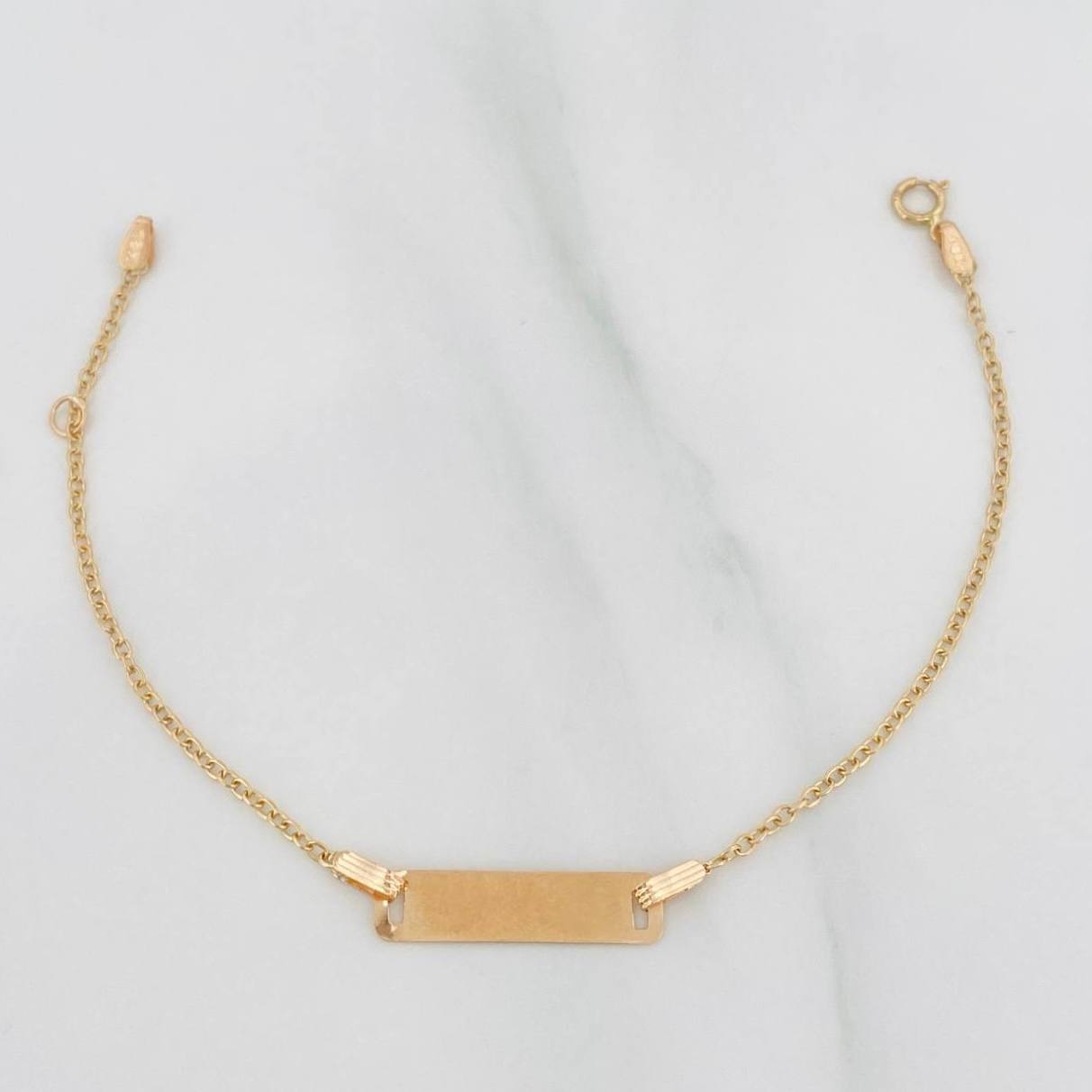 Bracelet Baby Classic Link Plate 0.9 g / 6 in-5 1/2 in / 1.3 mm Yellow Gold 18K