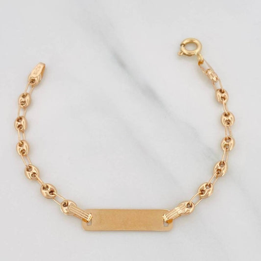 Pulso Bebé Placa Gc 1.45 g / 4 3/4 in / 3.2 mm Oro Amarillo 18K