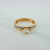 Anillo Solitario Churumbela 2.45gr / T5 1/2 / 1 in / Dos Oros Amarillo Blanco 18K $