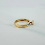 Anillo Solitario Churumbela 2.45gr / T5 1/2 / 1 in / Dos Oros Amarillo Blanco 18K $