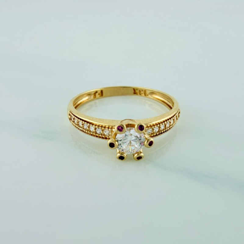 Anillo Solitario Churumbela 2gr / T6 1/2 / 1 in / Oro Amarillo 18K $