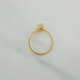 Crossed Line Solitaire Ring 1.45gr / T5 1/2 / 3/4 in / Yellow Gold 18K $