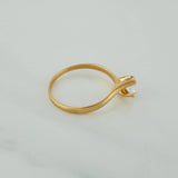 Crossed Line Solitaire Ring 1.45gr / T5 1/2 / 3/4 in / Yellow Gold 18K $