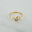 Anillo Corazon Doble 1.9gr / T7 / 3/4 in / Dos Oros Amarillo Blanco 18K $