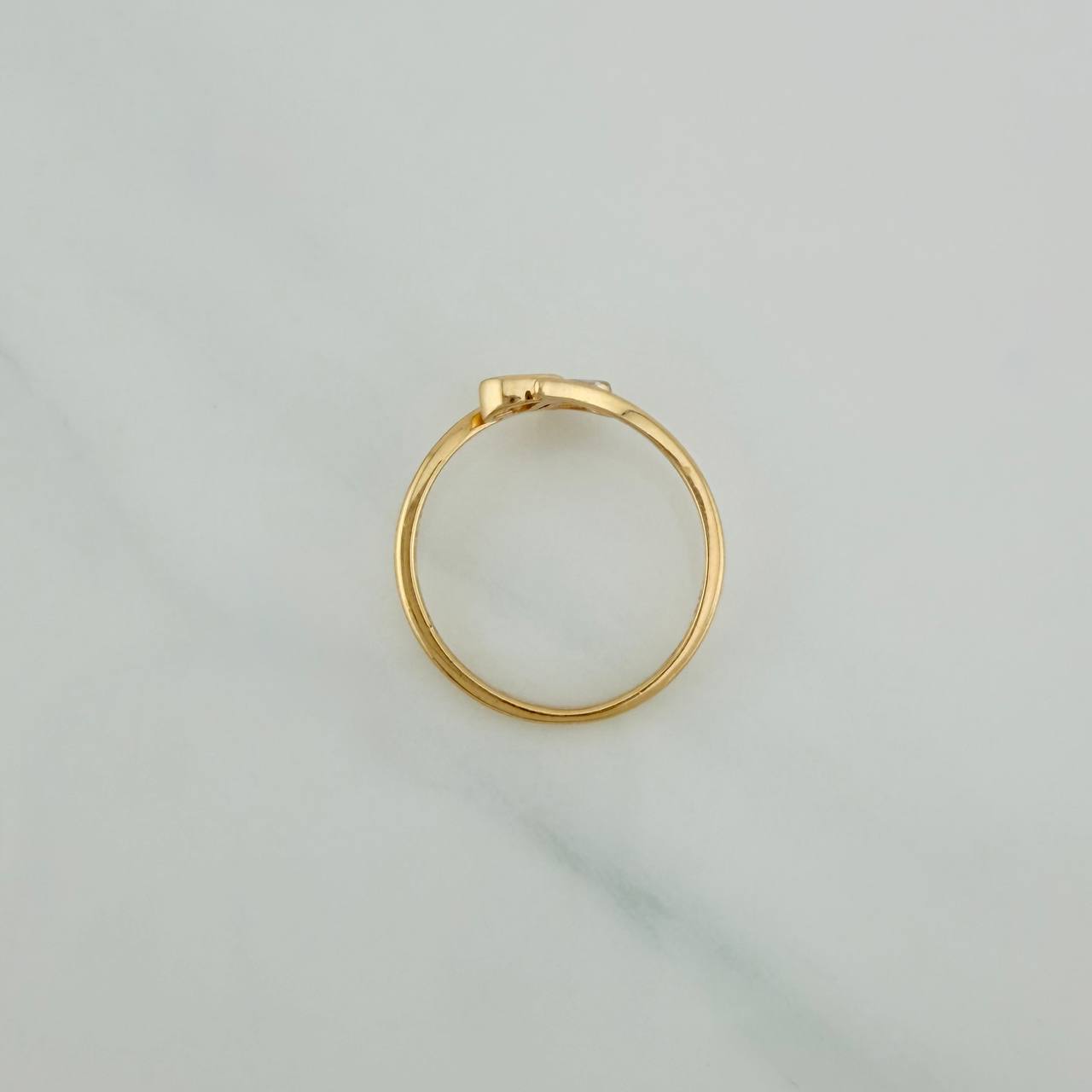 Anillo Corazon Doble 1.9gr / T7 / 3/4 in / Dos Oros Amarillo Blanco 18K $