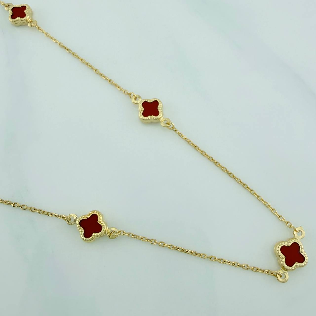 Cadena Trebol Aro Seguido 3.65gr / 17 3/4 in / 0.7mm Oro Amarillo +4 18K %