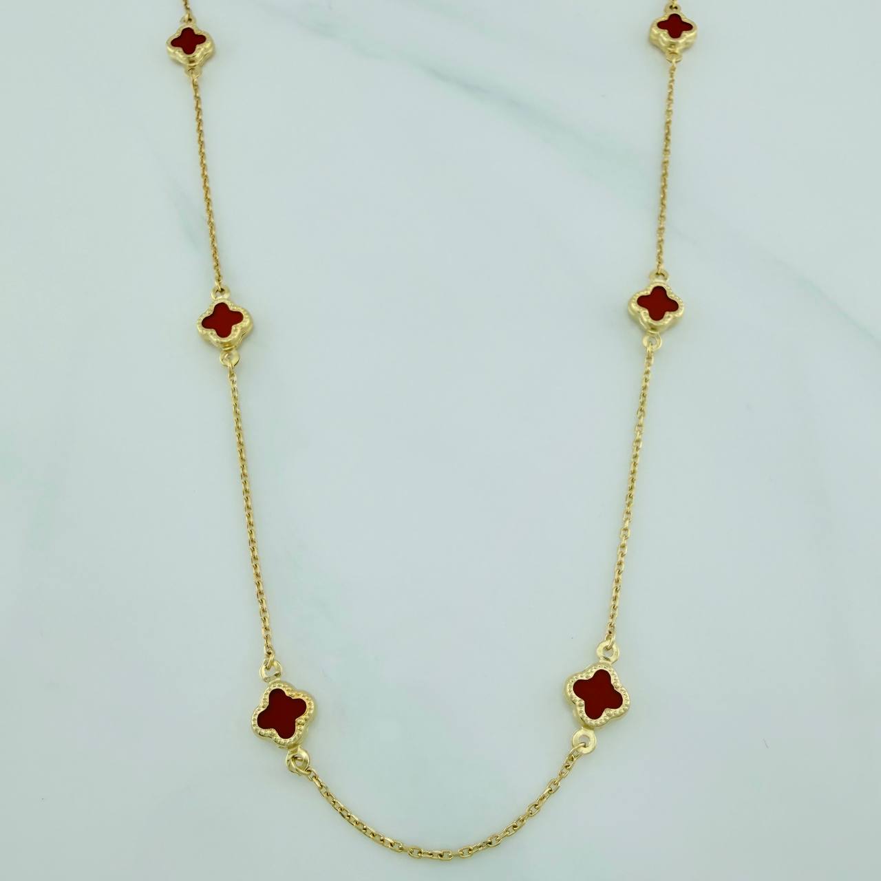 Cadena Trebol Aro Seguido 3.65gr / 17 3/4 in / 0.7mm Oro Amarillo +4 18K %