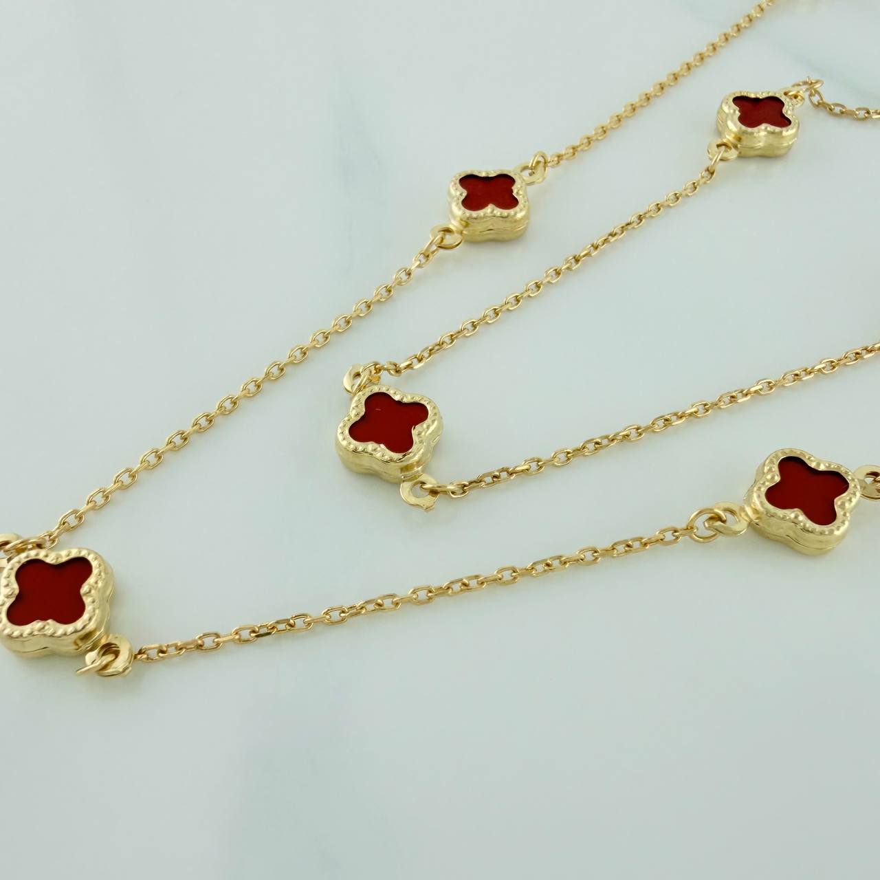 Cadena Trebol Aro Seguido 4.2gr / 18 1/4 in / 0.7mm Oro Amarillo +4 18K %