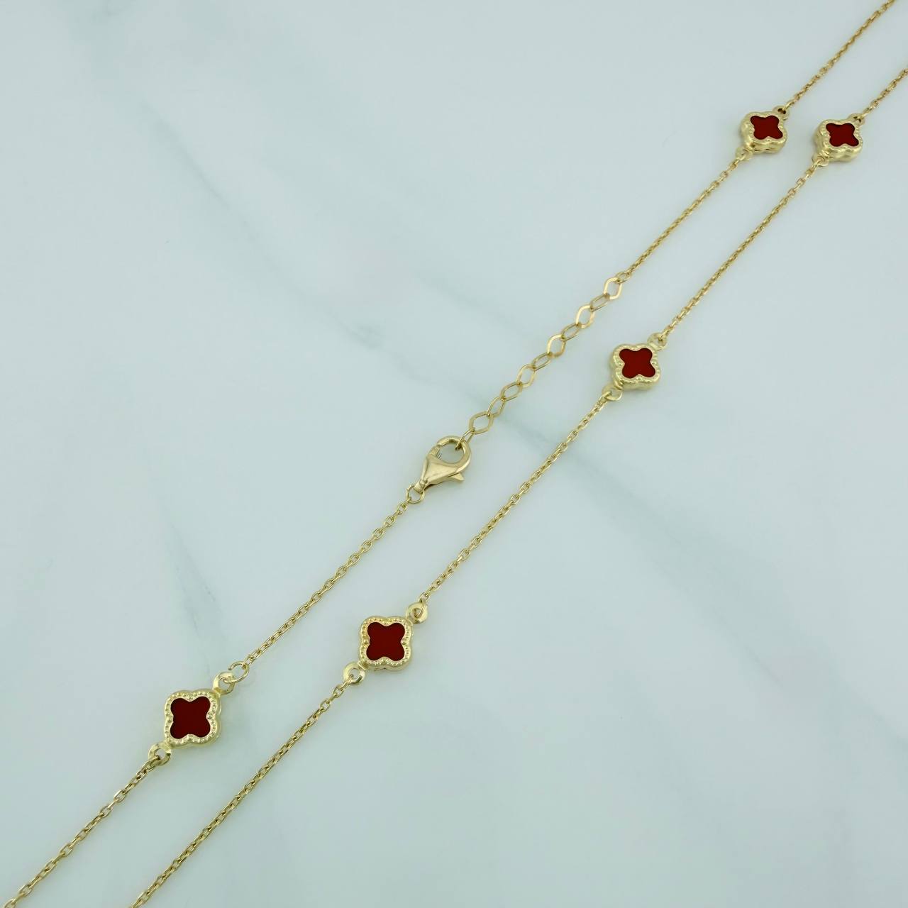 Cadena Trebol Aro Seguido 3.65gr / 17 3/4 in / 0.7mm Oro Amarillo +4 18K %