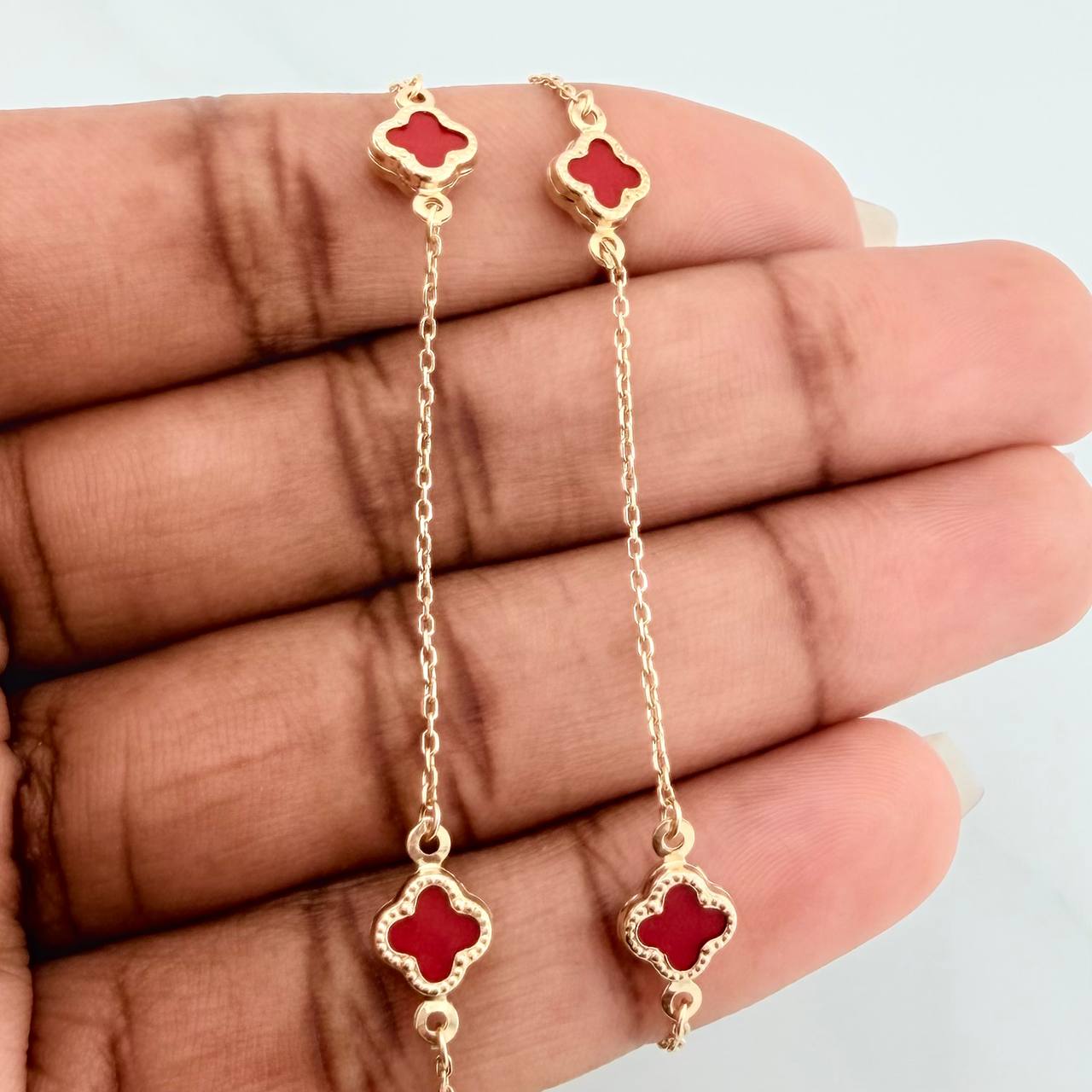 Cadena Trebol Aro Seguido 4.2gr / 18 1/4 in / 0.7mm Oro Amarillo +4 18K %