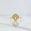 Anillo Trebol VCyA 2.3gr / T6 3/4 / Diamantado Punteado Oro Amarillo 18K