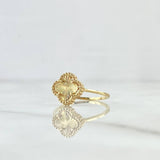 Anillo Trebol VCyA 2.3gr / T6 3/4 / Diamantado Punteado Oro Amarillo 18K