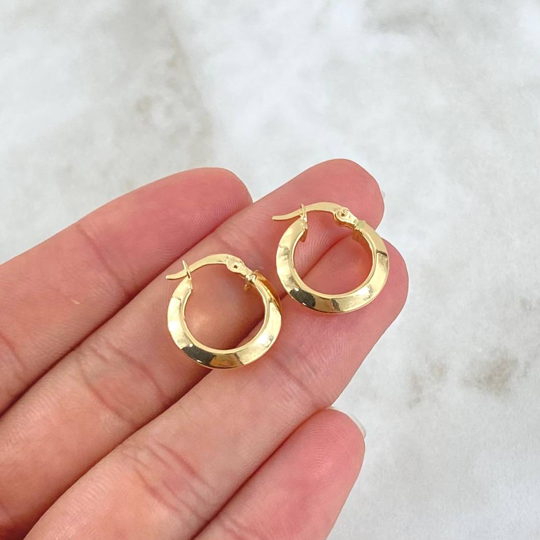 Hoop Earrings Claw 1.35gr / 1.6cm / 18K Yellow Gold ©