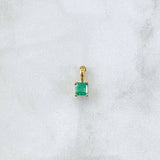 Pendant Square 0.55gr / 1cm / Emerald 33Pts 18K Yellow Gold (Jewel) ©