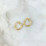 Hoop Earrings Asby 1.75gr / 1.8cm / Punctuated Toffee 18K Yellow Gold *