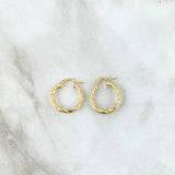 Hoop Earrings Asby 1.65gr / 2.8cm / Melcocha Punteadas 18K Yellow Gold