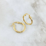 Hoop Earrings Asby 1.65gr / 2.8cm / Melcocha Punteadas 18K Yellow Gold