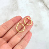 Hoop Earrings Asby 1.65gr / 2.8cm / Melcocha Punteadas 18K Yellow Gold
