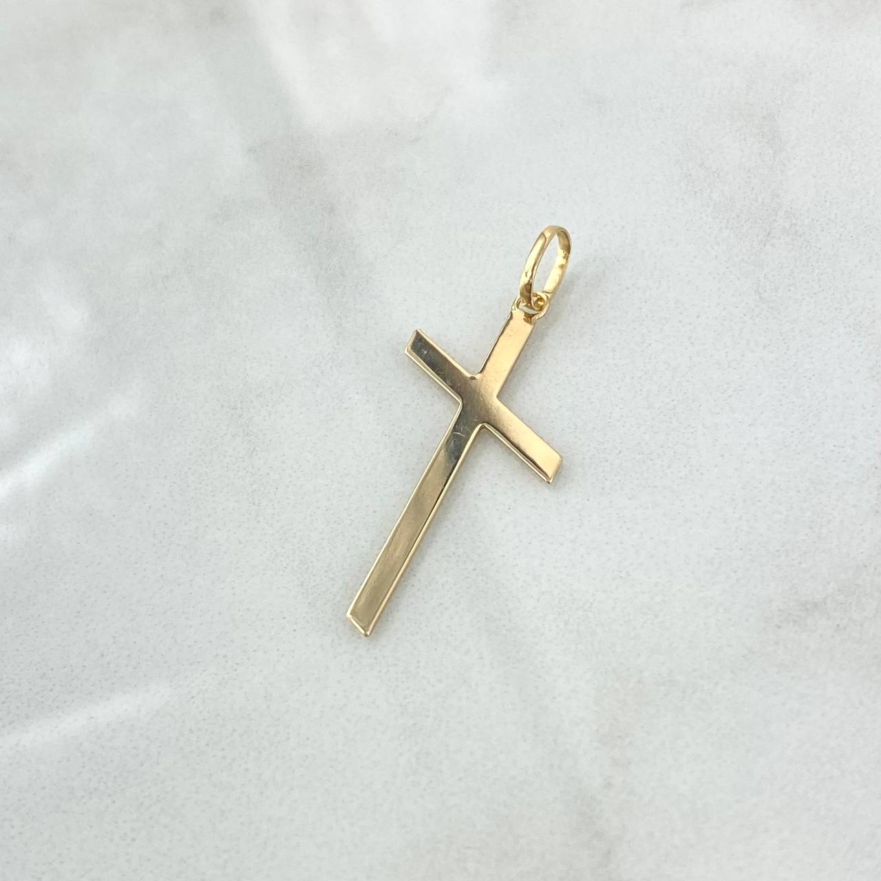 Dije Cruz Diagonal 0.8gr / 3.6cm / Lisa Oro Amarillo 18K