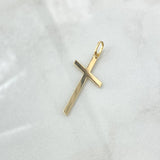 Dije Cruz Diagonal Plana 0.85gr / 3.8cm / Oro Amarillo 18K *
