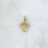 Pendant Crown 1.15gr / 0.9in / White Zircons Silhouette 18K Gold