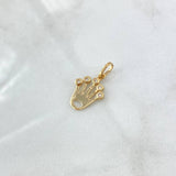 Dije Corona Rx 1.2gr / 2.1cm / Circones Blancos  Oro Amarillo 18K *