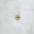 Dije Delfin Lunar 1.05gr / 1.8cm / Circones Blancos Y Verde Oro Amarillo 18K *
