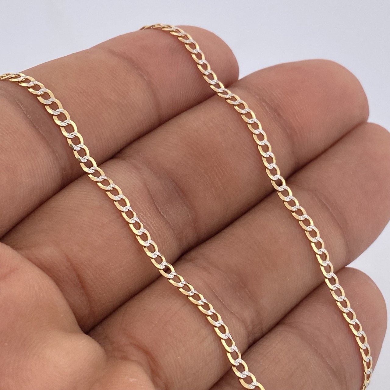 Cuban Links 5.95gr / 22 1/4 in / Two Golds Yellow White +1 18K $