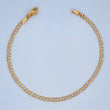 Cuban Bracelet 3.5gr / 8in / Two Tone Yellow White 18K +1 $