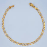 Cuban Bracelet 4.05gr / 8 1/4 in / Two Tone Yellow White 18K +1 $